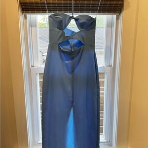 Zara Strapless Blue Dress with Cutouts